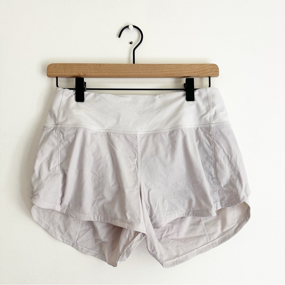 Lululemon Pale Gray Speed Up Shorts